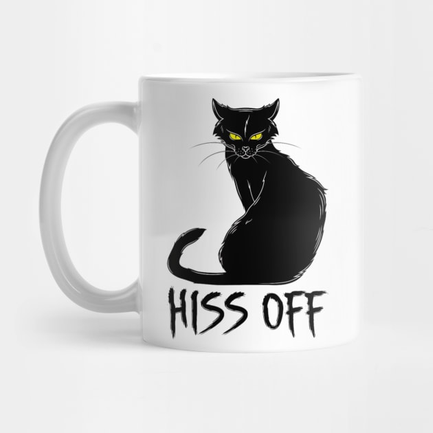 Funny Black Cat Hiss Off Meow Cat by Mega-st